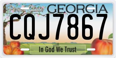 GA license plate CQJ7867