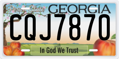 GA license plate CQJ7870