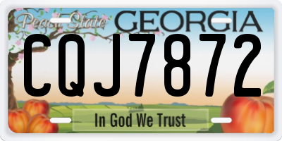 GA license plate CQJ7872