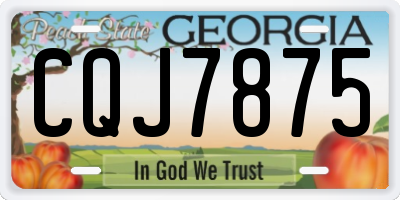 GA license plate CQJ7875