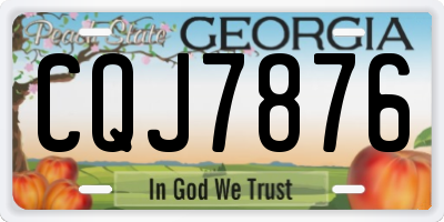GA license plate CQJ7876