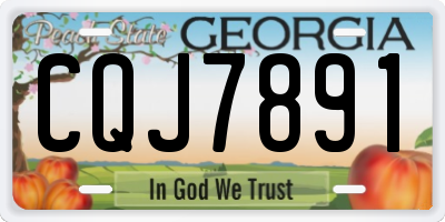 GA license plate CQJ7891