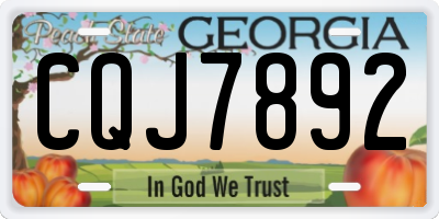 GA license plate CQJ7892