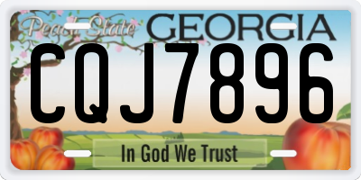 GA license plate CQJ7896