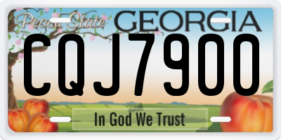 GA license plate CQJ7900