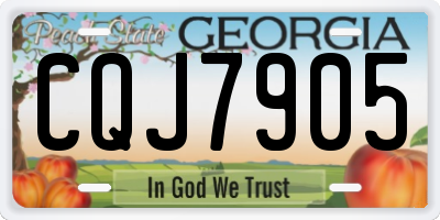 GA license plate CQJ7905