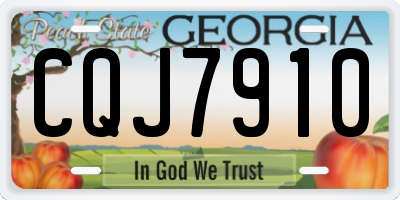 GA license plate CQJ7910