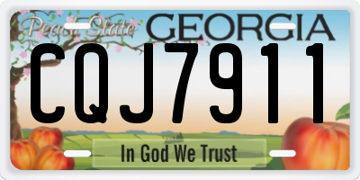 GA license plate CQJ7911