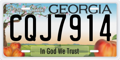 GA license plate CQJ7914