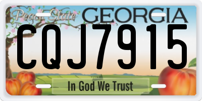GA license plate CQJ7915