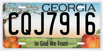 GA license plate CQJ7916
