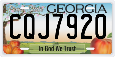 GA license plate CQJ7920