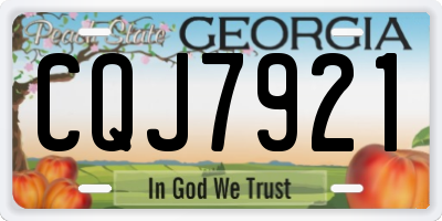 GA license plate CQJ7921