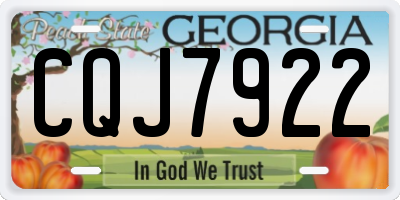 GA license plate CQJ7922