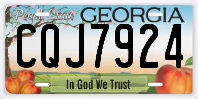 GA license plate CQJ7924