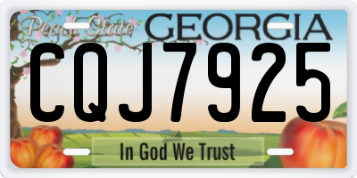 GA license plate CQJ7925