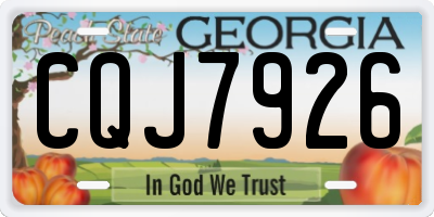 GA license plate CQJ7926
