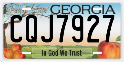 GA license plate CQJ7927