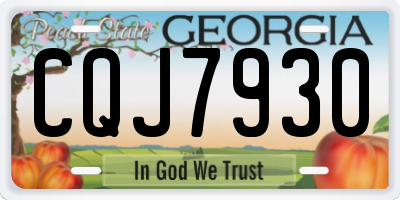 GA license plate CQJ7930