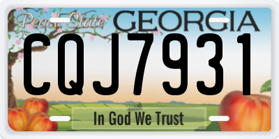 GA license plate CQJ7931