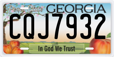 GA license plate CQJ7932