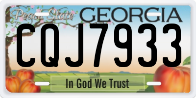 GA license plate CQJ7933