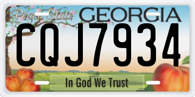 GA license plate CQJ7934