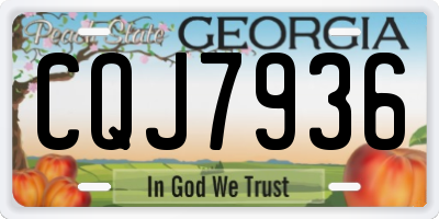 GA license plate CQJ7936