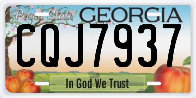 GA license plate CQJ7937