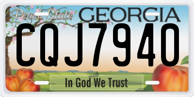 GA license plate CQJ7940