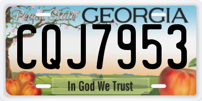 GA license plate CQJ7953