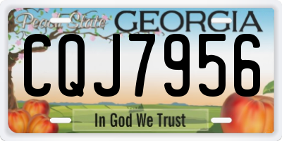 GA license plate CQJ7956