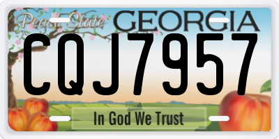 GA license plate CQJ7957