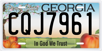 GA license plate CQJ7961
