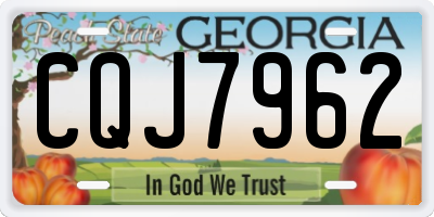 GA license plate CQJ7962