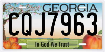 GA license plate CQJ7963