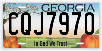 GA license plate CQJ7970