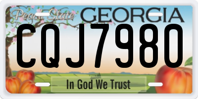 GA license plate CQJ7980