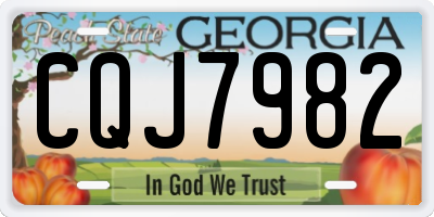 GA license plate CQJ7982