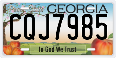 GA license plate CQJ7985