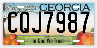 GA license plate CQJ7987