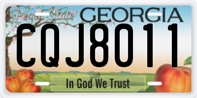 GA license plate CQJ8011