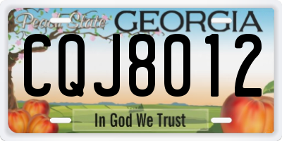 GA license plate CQJ8012