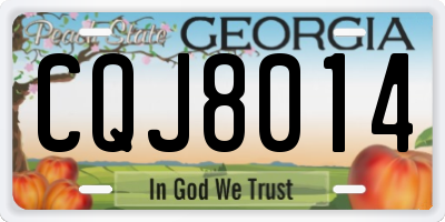 GA license plate CQJ8014