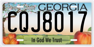 GA license plate CQJ8017