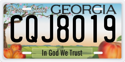 GA license plate CQJ8019