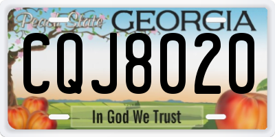 GA license plate CQJ8020