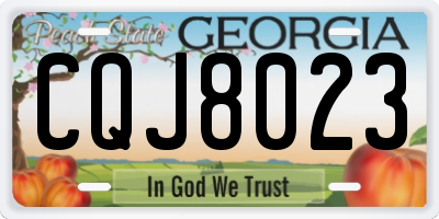GA license plate CQJ8023