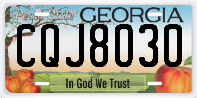 GA license plate CQJ8030