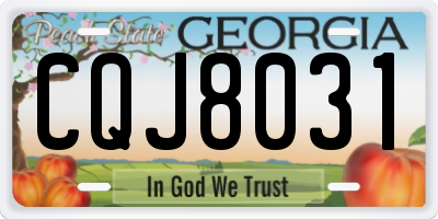 GA license plate CQJ8031